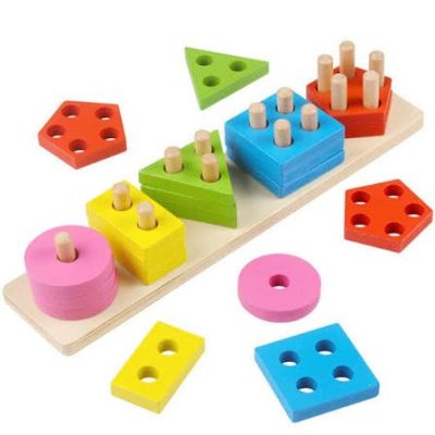 5 pieces column geometric line shape