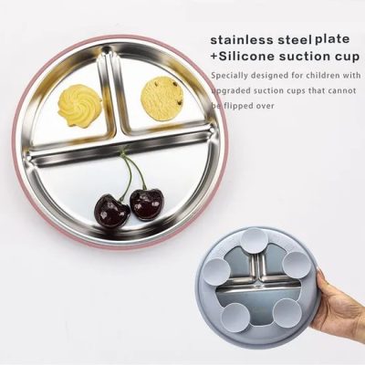 stainless steel suction plate with spoon