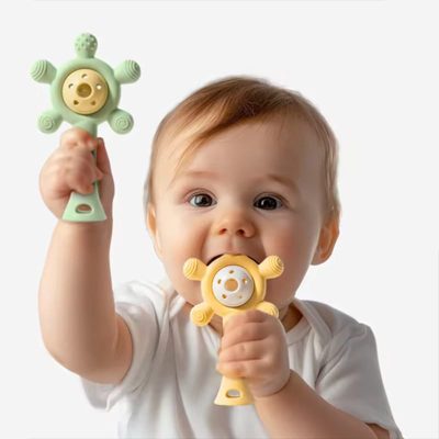 sun rattle and silicone teether