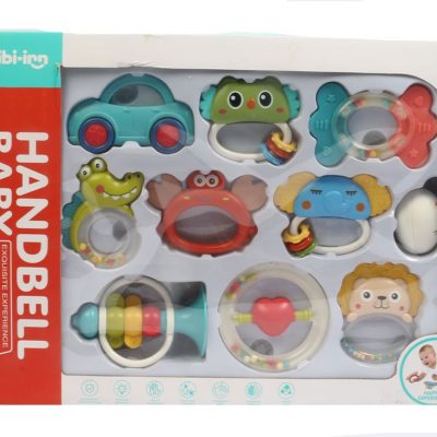 10 pis Handbell baby rattle box
