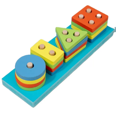 4 pieces wooden line geometric shape (educational toy)
