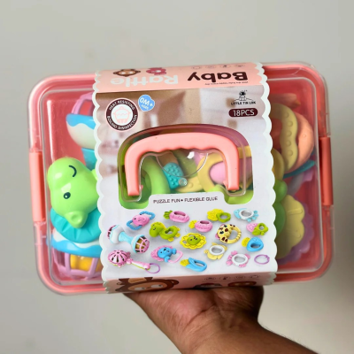 18 pis silicone rattle box