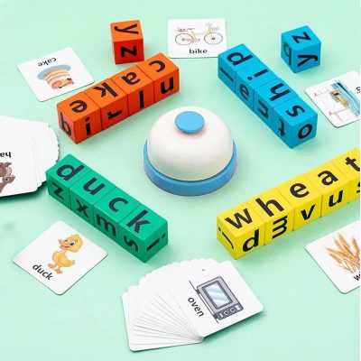 Word spelling game with bell