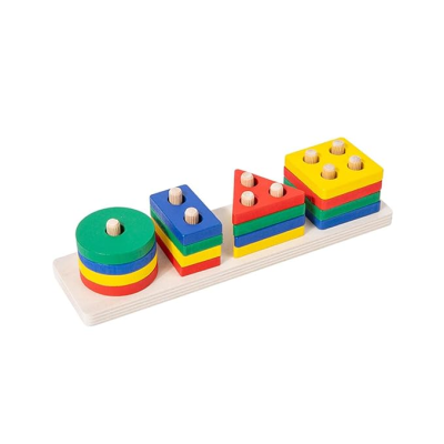 4 pieces wooden line geometric shape (educational toy)