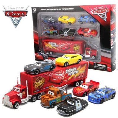 7 pis McQueen die cast metal car box