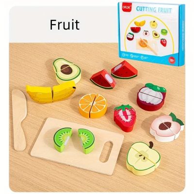 wooden cutting fruit, vegetable (random design)