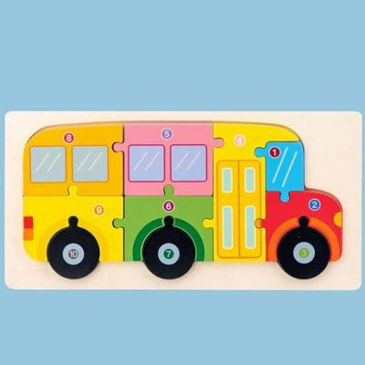 3D wooden puzzle school bus