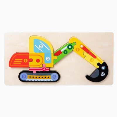 3D wooden puzzle excavator