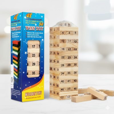 wooden jenga wiss toy 54 pcs