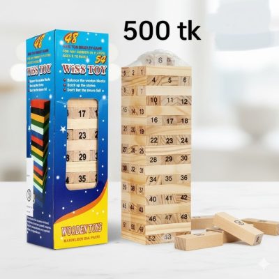 wooden jenga wiss toy 54 pcs