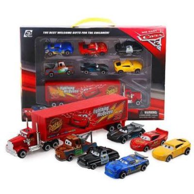 7 pis McQueen die cast metal car box