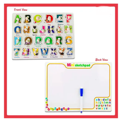wooden Alphabet with white board