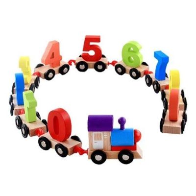 wooden digital namber train