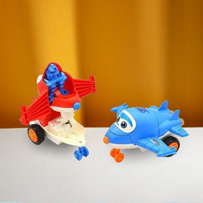 Mini transformer friction robot airplane