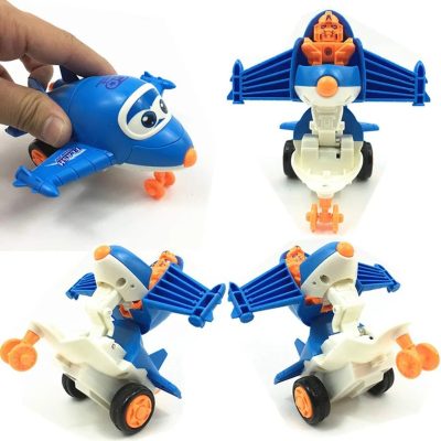 Mini transformer friction robot airplane