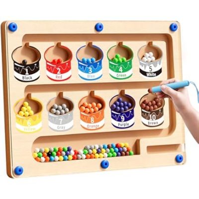 wooden magnetic colourfull bead toy