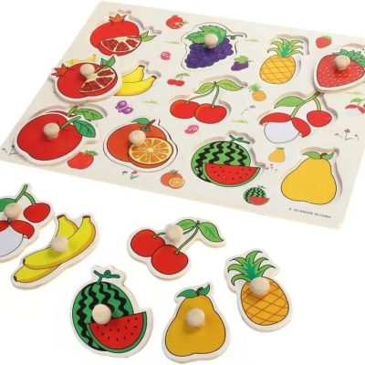 wooden fruits puzzle board