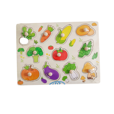 wooden vegetable puzzle board