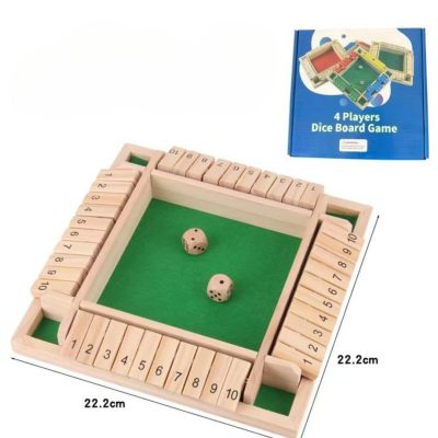 wooden Shut the Box drinking game