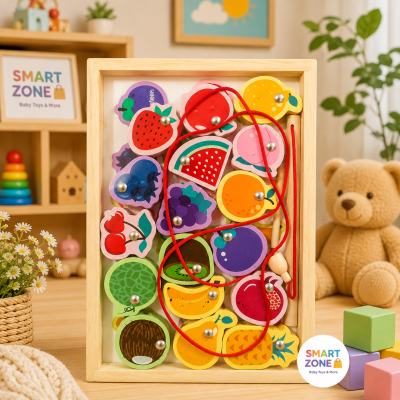 Wooden magnetic fruits-Themed Lacing Toy