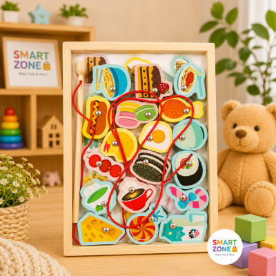 Wooden magnetic foods-Themed Lacing Toy