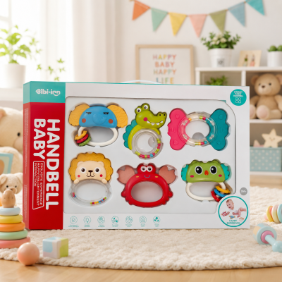 Handbell baby rattle box 6pis