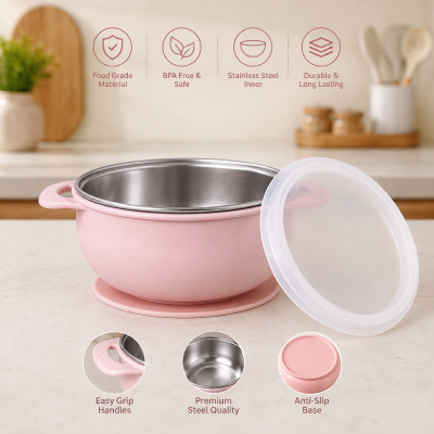 premium silicone suction steal bowl