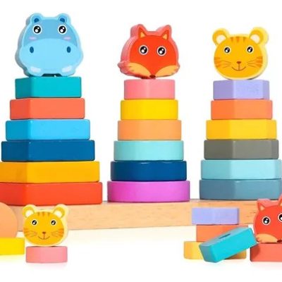 3 in 1 Colorful animal tower
