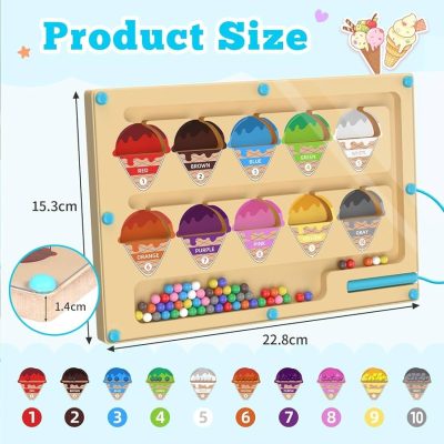 Magnetic ice cream color classification game