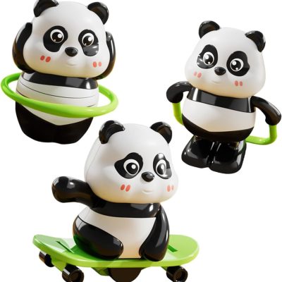3 pis panda wind-up toy